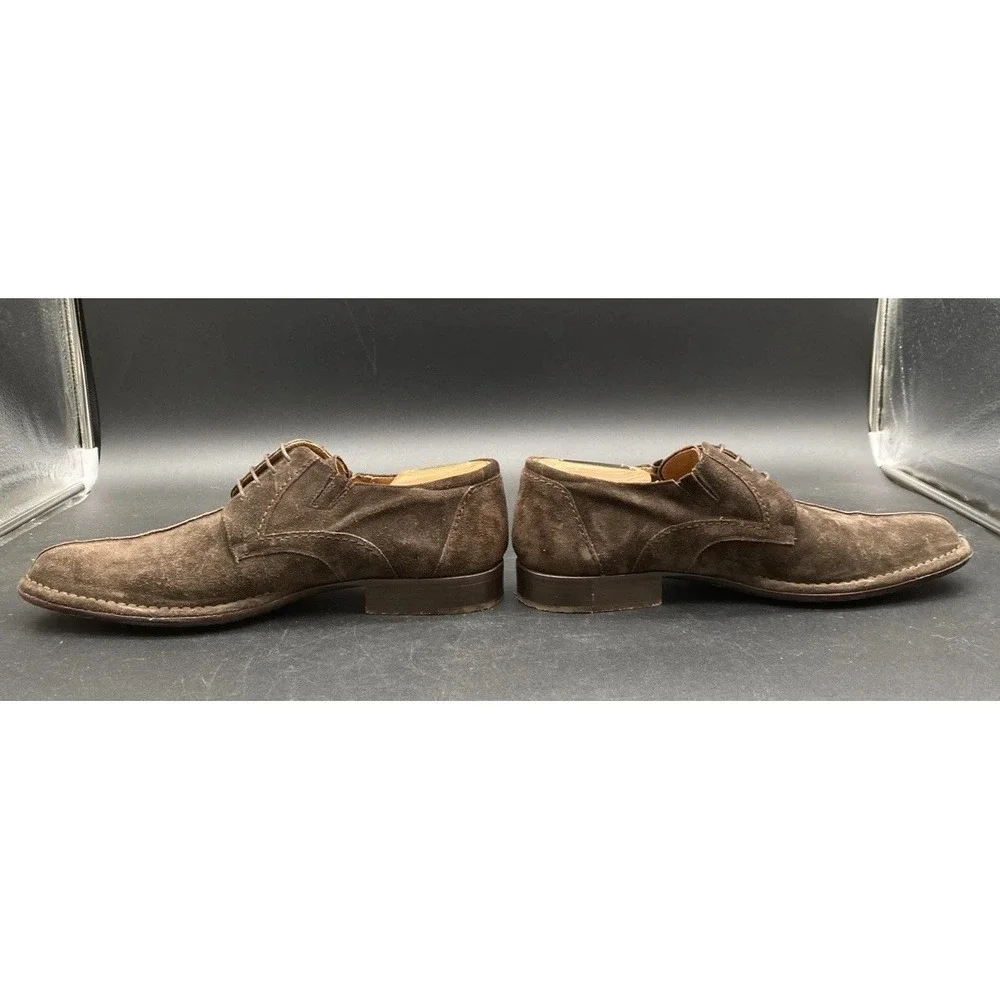 Mezlan Rusty Dark Brown Suede Leather  Oxford Dress Shoes Size 10 Damage Box Inc
